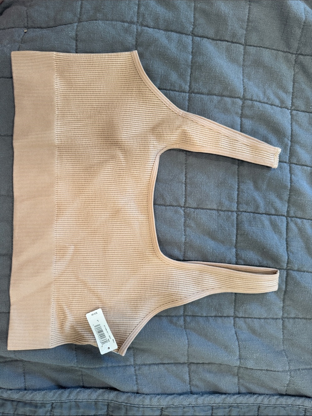 GAP Ribbed One-Shoulder Tank Top in Beige